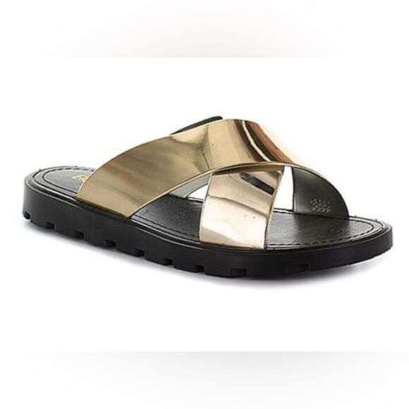 Electric Karma Bickle bronze cross strap metallic cross strap sandal. New in box - Picture 1 of 5
